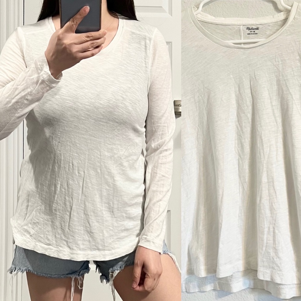 EUC Madewell Basic cotton stretch long sleeve tee